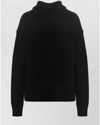 Jil Sander - Cashmere Blend Ribbed Oversized Funnel Neck Sweater - Lyst
