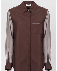 Panicale - Cotton Silk Long-Sleeve Shirt - Lyst