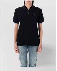 COMME DES GARÇONS PLAY - Cotton Short-Sleeve Polo Top - Lyst