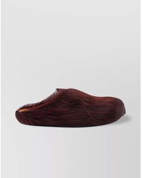 Marni - Faux Fur Leather Flat Sole Mules - Lyst