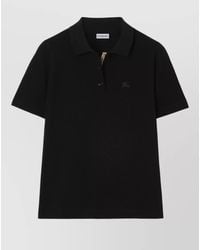 Burberry - Polo Collar Short Sleeve Top - Lyst