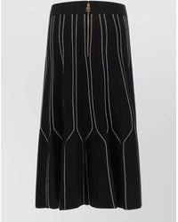 Elisabetta Franchi - Pleated Knit Skirt - Lyst