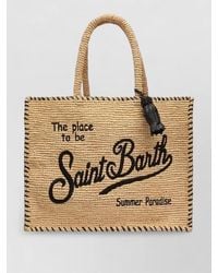 MC2 Saint Barth - Colette Raffia Beach Bag Embroidered Logo - Lyst
