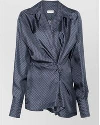 Dries Van Noten - Wrap Top Button Detail Long Sleeve Pattern - Lyst