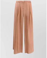 Giorgio Armani - Pleated High Waist Trousers With Wide Leg - Lyst