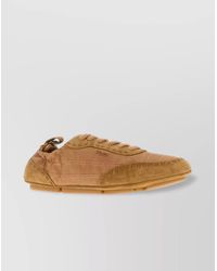 Fendi - Leather And Suede Low-Top Sneakers - Lyst