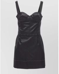 Maison Margiela - Contrast Stitching Mini Dress - Lyst