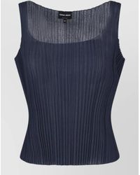 Giorgio Armani - Pleated Jersey Top - Lyst