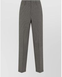 Prada - Virgin Wool Slim-Fit Straight-Leg Checked Trousers - Lyst