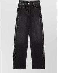 Versace - Studded Crystal-Embellished High-Rise Straight-Leg Denim Jeans - Lyst