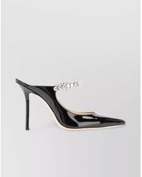 Jimmy Choo - Patent Leather Crystal-Embellished Pointed-Toe Mules - Lyst