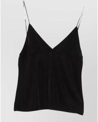 Saint Laurent - Satin V-Neck Chain-Strap Camisole - Lyst