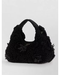 Ganni - Mini Hobo Crochet Cotton Shoulder Bag - Lyst