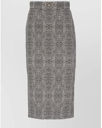 Elisabetta Franchi - Snake-Print Midi Pencil Skirt - Lyst