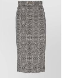 Elisabetta Franchi - Midi Skirt With High Waist Design - Lyst