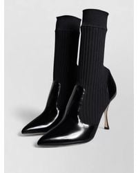 Dolce & Gabbana - Ribbed Knit Sock Ankle Boots - Lyst