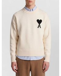 Ami Paris - Merino Wool Ribbed Crewneck Sweater - Lyst