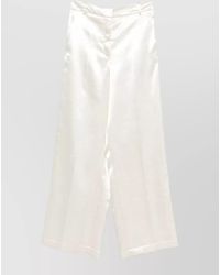 Alysi - High Waist Trousers Belt Loops Wide Leg - Lyst