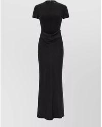 ROTATE BIRGER CHRISTENSEN - Draped Maxi Dress Fitted Short Sleeves - Lyst