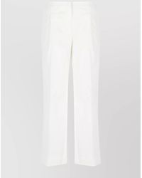 PT Torino - Straight Cotton Cropped Wide Leg Trousers - Lyst