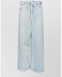 MM6 by Maison Margiela - Denim Drawstring Wide-Leg Jeans - Lyst
