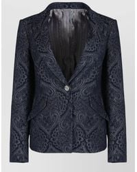 Etro - Denim Jacquard Blazer - Lyst