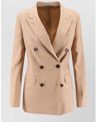 Tagliatore - Parigi Linen Viscose Double Breasted Blazer - Lyst