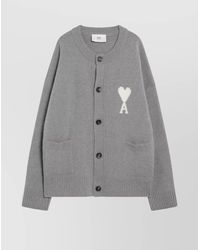 Ami Paris - Wool Cardigan Ami De Coeur - Lyst