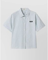 Miu Miu - Checked Shirt Collared Neck Short Sleeves - Lyst