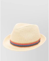 Paul Smith - Straw Hat Striped Band Woven Texture - Lyst