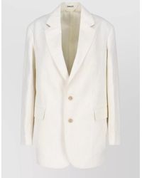 AURALEE - Tailored Blazer Jacket Notched Lapel Flap Pockets - Lyst