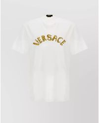 Versace - Cotton Regular-Fit Logo-Embroidered T-Shirt - Lyst