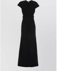 Jil Sander - Virgin Wool Cutout Maxi Dress - Lyst