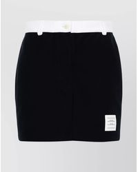 Thom Browne - Mini Skirt With Belt Loops And Contrast Waistband - Lyst