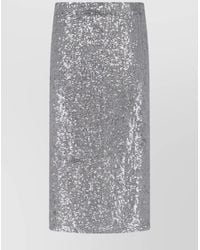 P.A.R.O.S.H. - Midi Skirt With Elastic Waistband And Sequins - Lyst