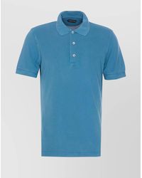 Tom Ford - Polo Shirt With Ribbed Collar And Button Placket - Lyst