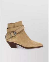 Isabel Marant - 'Deivy' Suede Ankle Boots With Buckle Detail - Lyst