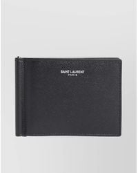 Saint Laurent - Leather Bi-Fold Money Clip Wallet - Lyst