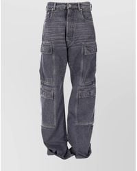 Rick Owens - Cotton Double Cargo Loose Fit Jeans - Lyst