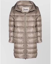 Herno - Midi Quilted Down Jacket With High Collar - Lyst