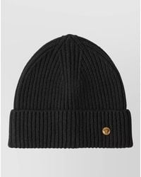 Versace - Knit Beanie Hat Ribbed Texture Design - Lyst