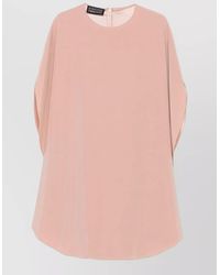 Gianluca Capannolo - Neutral Dress Crew Neck Draped Sleeves - Lyst