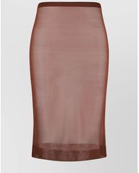 Saint Laurent - Chocolate Silk Skirt - Lyst