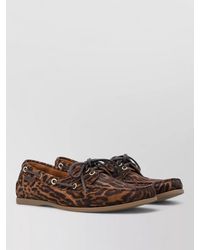 Tom Ford - Boat Shoes Animal Print Metal Eyelets Rubber - Lyst