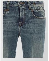 R13 - High Waist Flared Denim Jeans Distressed Stitching - Lyst