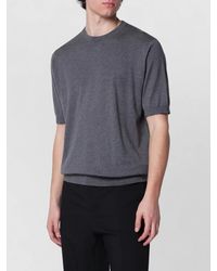 John Smedley - Short Sleeve Round Neck Plain T Shirt - Lyst