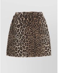 Le twins - Animal Print Faux Fur Mini Skirt - Lyst