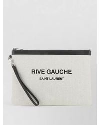 Saint Laurent - Rive Gauche Canvas Clutch Wrist Strap - Lyst