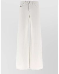 DIESEL - Denim Mid-Rise Flared Wide-Leg Jeans - Lyst