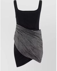 GIUSEPPE DI MORABITO - Mini Dress Asymmetric Hem Rhinestone Belt - Lyst